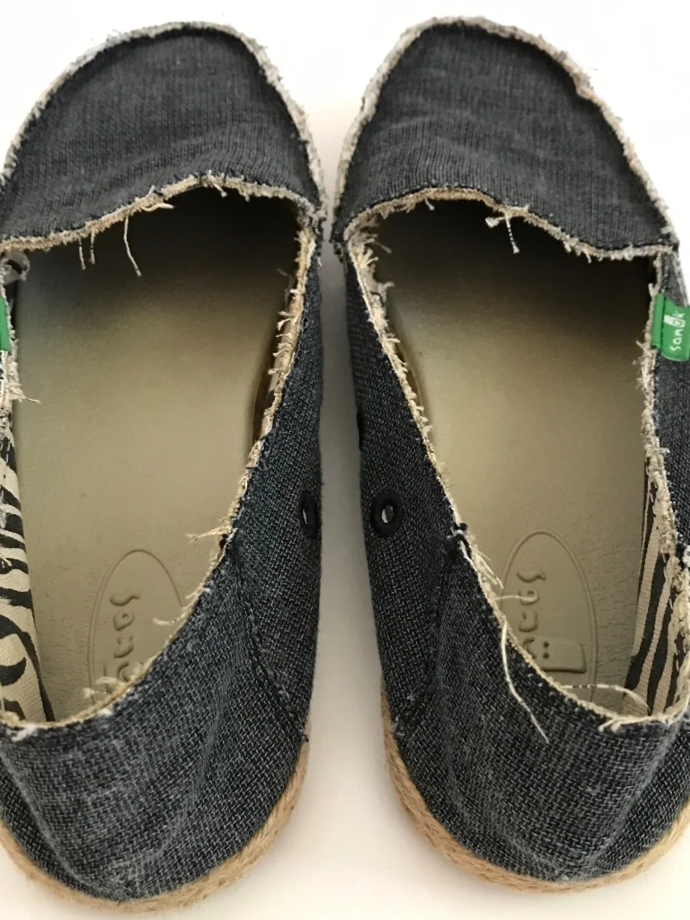 SANUK Espadrille Flats Canvas Loafers Blue Fiona Women’s Size 6